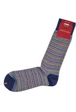 Marcoliani Marcoliani socks T-shirt stripe denim orange 4888T/320