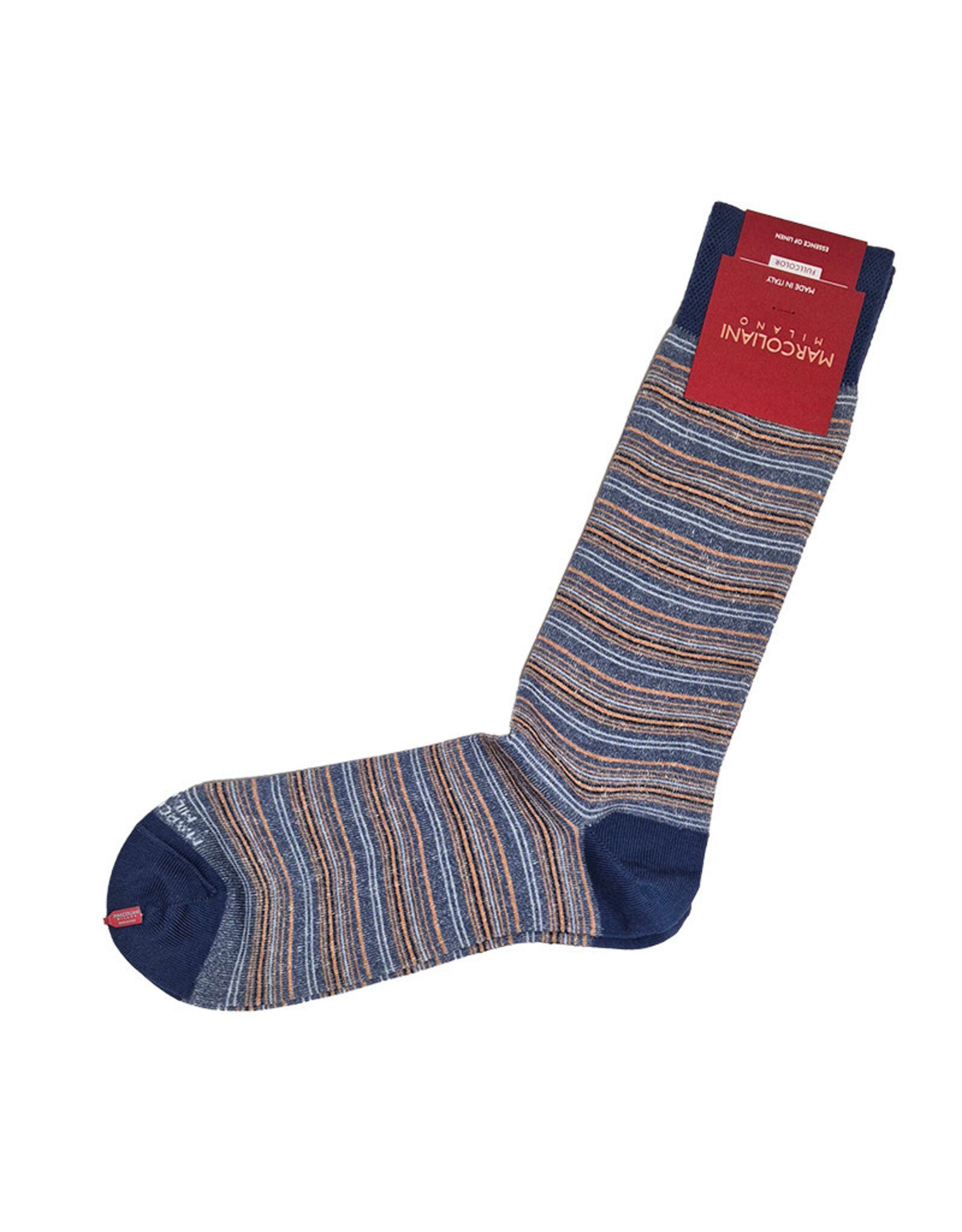 Marcoliani Marcoliani sokken T-shirt stripe denim orange 4888T/323 41-45