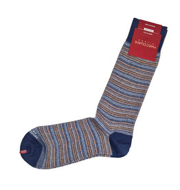 Marcoliani Marcoliani socks T-shirt stripe denim orange