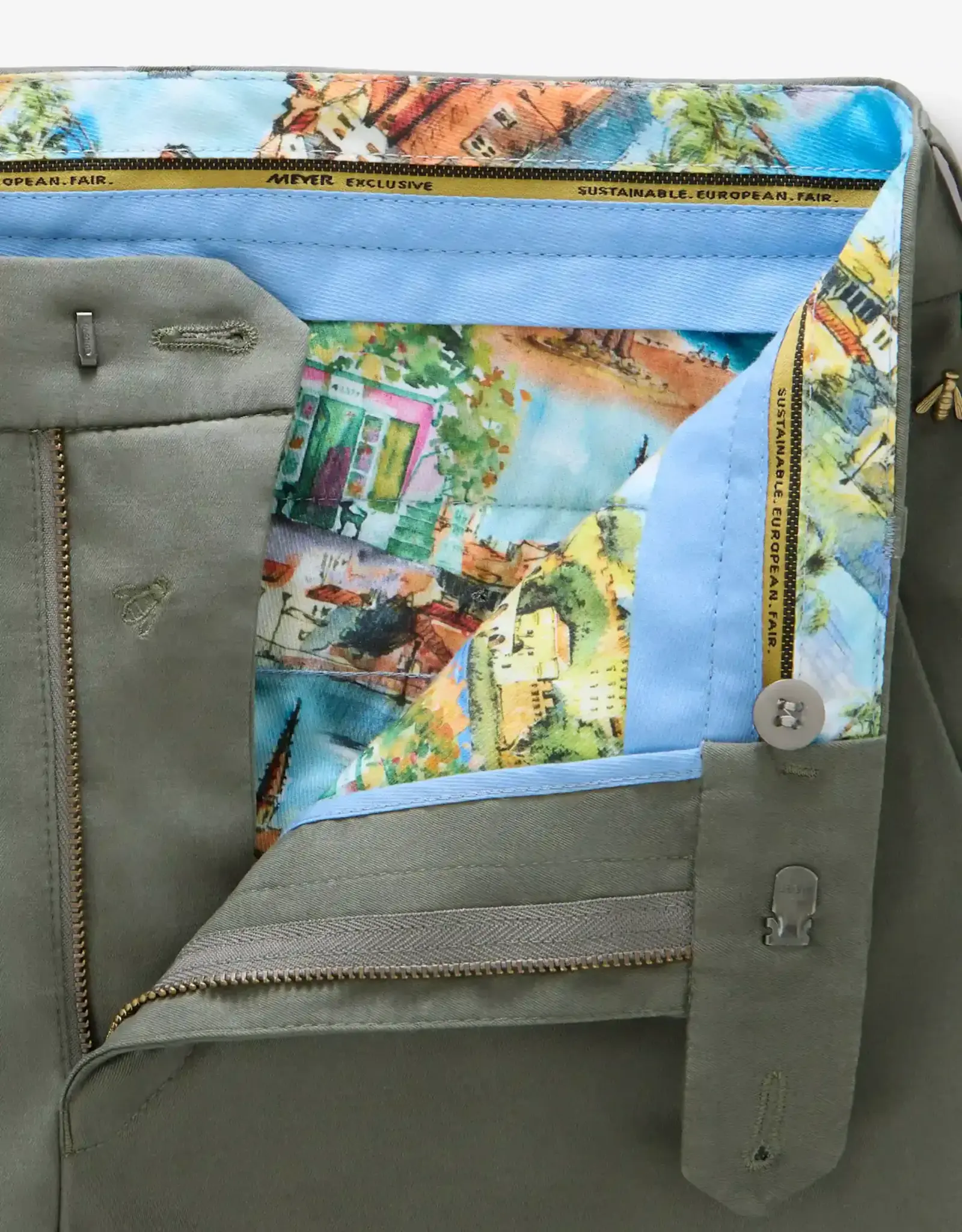 Meyer Exclusive Meyer Exclusive broek katoen groen Bonn 8142/25