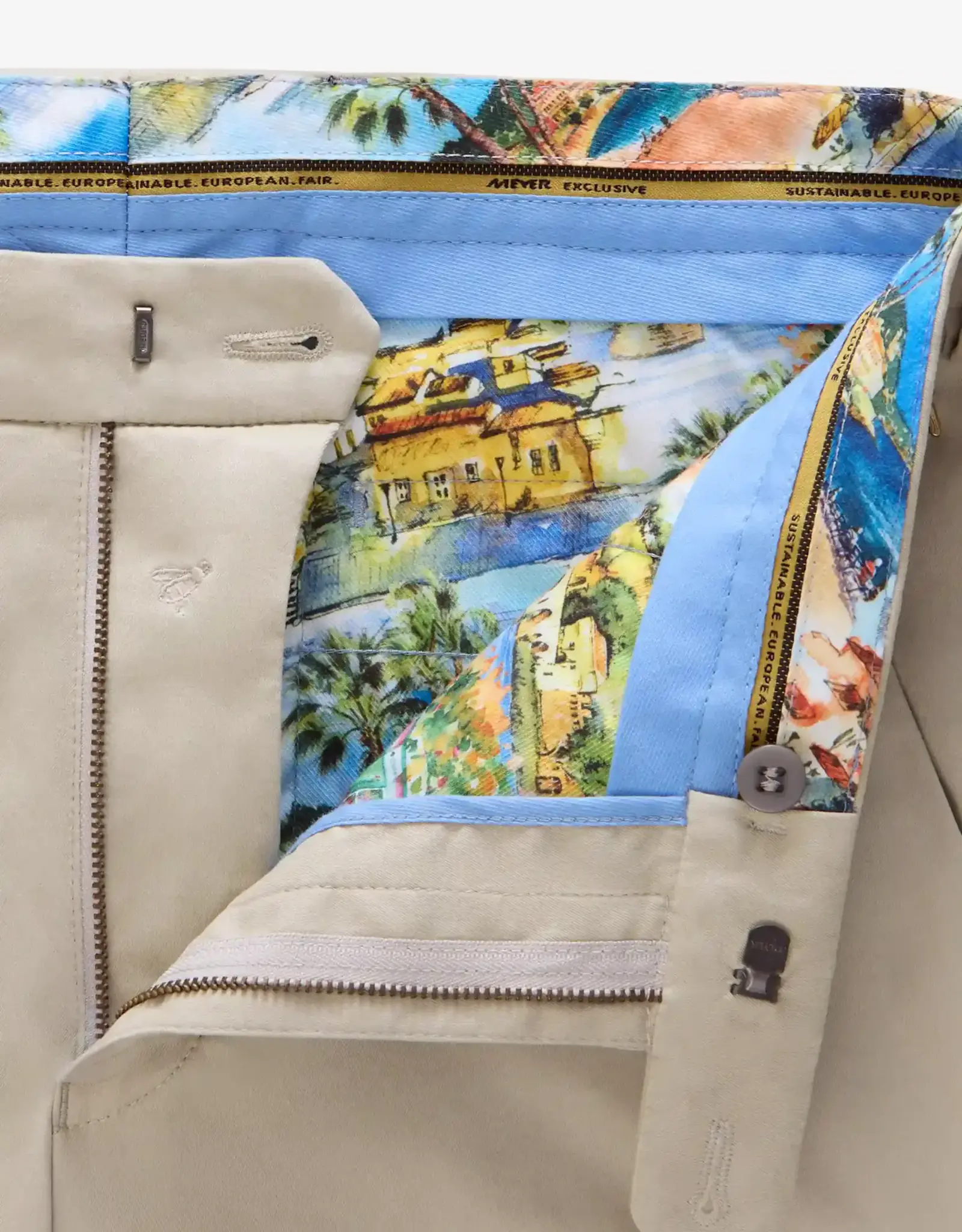 Meyer Exclusive Meyer Exclusive trousers cotton off white Bonn  8142/31