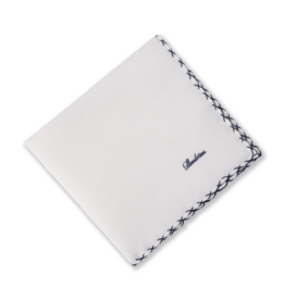 Stenströms Stenströms pocket square white linen blue