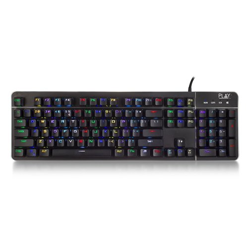 Play by Ewent Play | Mechanisch Gaming toetsenbord | USB QWERTY | Zwart | RGB