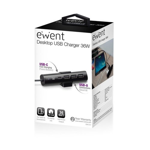 Ewent Ewent | USB Hub | 1x USB-C | 3x USB-A | Fast Charging