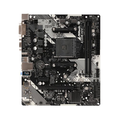 Asrock A320M-HDV R4.0 moederbord Socket AM4 Micro ATX AMD A320 Asrock A320M-HDV R4.0 moederbord Socket AM4 Micro ATX AMD A320