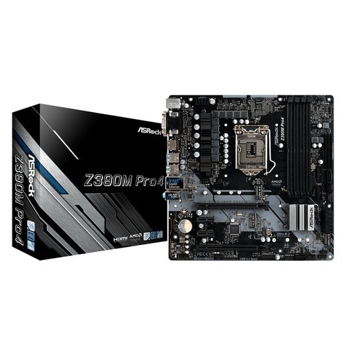 Asrock Z390M Pro4 moederbord LGA 1151 (Socket H4) Micro ATX Intel Z390 Asrock Z390M Pro4 moederbord LGA 1151 (Socket H4) Micro ATX Intel Z390