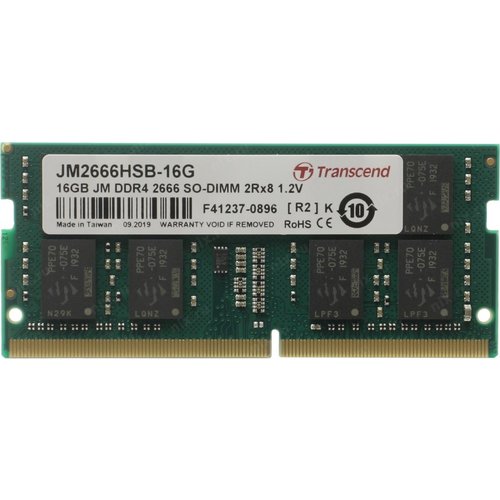 Transcend JetRam JM2666HSB-16G geheugenmodule 16 GB DDR4 2666 MHz Transcend JetRam JM2666HSB-16G geheugenmodule 16 GB DDR4 2666 MHz