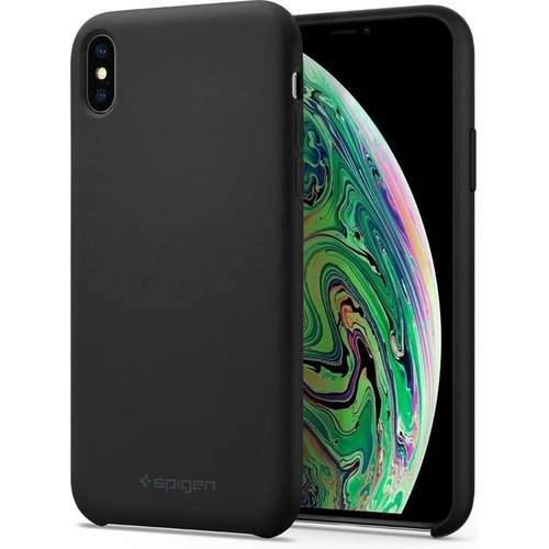 Spigen Spigen Silicone Fit | Apple iPhone XS Max | Zwart Spigen Spigen Silicone Fit | Apple iPhone XS Max | Zwart