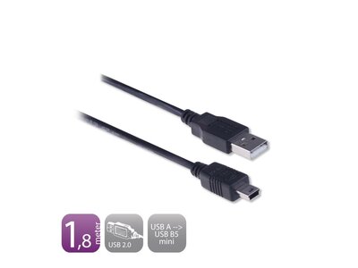 Ewent Ewent EW9627 USB 2.0 Type A naar USB Mini-B Aansluitkabel | 1,8 Meter