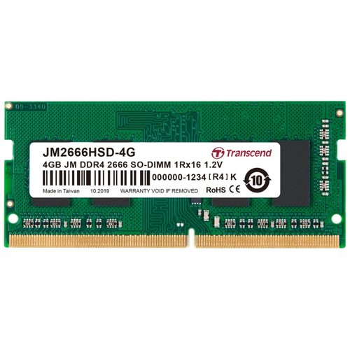 Transcend JetRam JM2666HSD-4G geheugenmodule 4 GB DDR4 2666 MHz Transcend JetRam JM2666HSD-4G geheugenmodule 4 GB DDR4 2666 MHz
