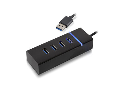 Ewent EW1133 3.0 USB Hub (USB 3.1 Gen1), zwart