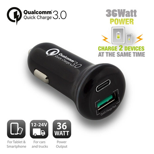 Ewent EW1356 USB Autolader 36W Ewent EW1356 USB Autolader 36W