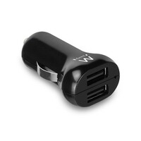 EW1265 Dubbele USB Autolader Zwart