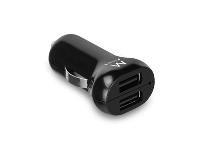 Ewent EW1265 Dubbele USB Autolader Zwart