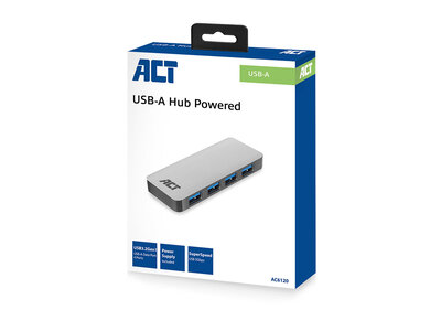 ACT AC6120 USB-A Hub met stroomadapter