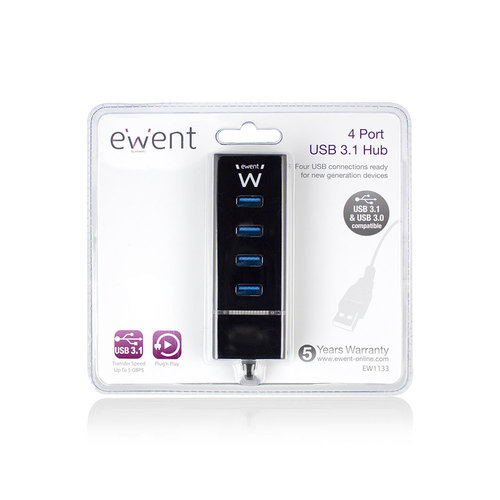 Ewent EW1133 3.0 USB Hub (USB 3.1 Gen1)