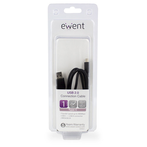Ewent Ewent EW9641 USB-C 2.0 naar UCB-A Aansluitkabel | 1 Meter