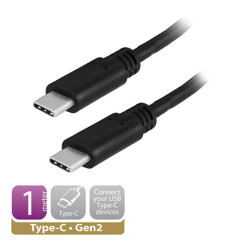 Ewent Ewent EW9648 USB 3.2 Gen2 Type-C naar Type-C Aansluitkabel | Thunderbolt™ 3 | 1,0 Meter