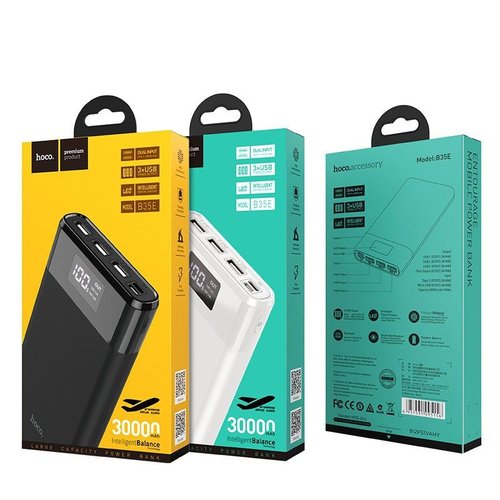 Hoco Hoco Powerbank 3x USB Outlet 30.000mAh | Wit