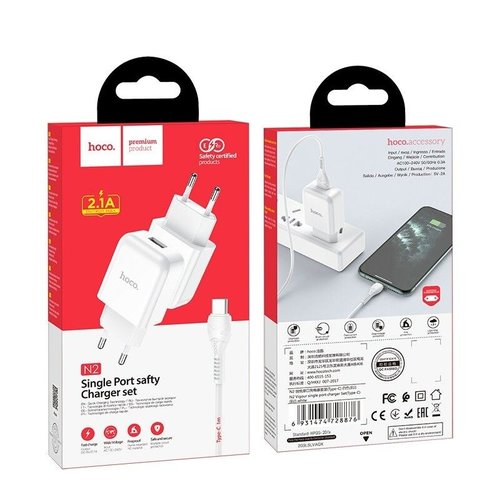 Hoco Hoco Vigour Travel Charger Set USB-C | Wit