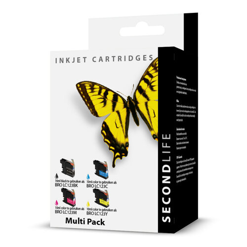 SecondLife Inkjets SecondLife - Multipack Brother LC 121 / 123 BK  C  M en Y