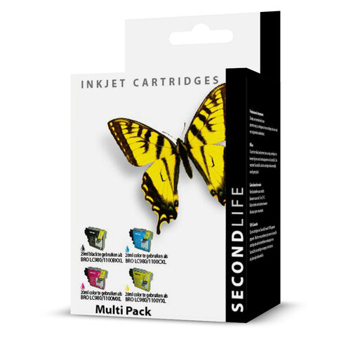 SecondLife Inkjets SecondLife - Multipack Brother LC 980/1100 BK  C  M en Y