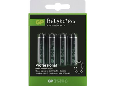 GP GP ReCyko+ oplaadbare AAA Micro penlite (800mAh)  blister 4