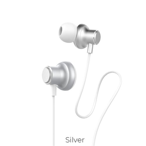 Hoco Hoco Magic Sound silver wired earphones with microphone