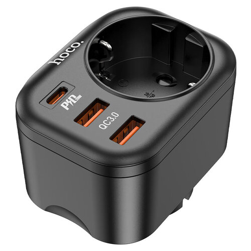 Hoco Hoco PD20W Multifunctional Socket 2x USB 1x USB-C Black