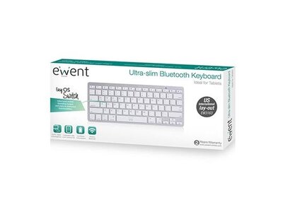 Ewent EW3163 Ultradun Bluetooth Keyboard - US lay-out (Qwerty)