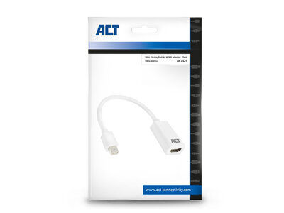 ACT AC7525 Mini DisplayPort male naar HDMI-A female adapter 0,15 meter