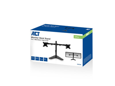 ACT AC8320 Monitorarm op voet, 2 schermen