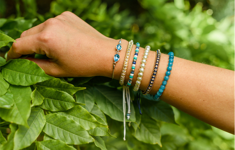 Bracelet with rhinestones