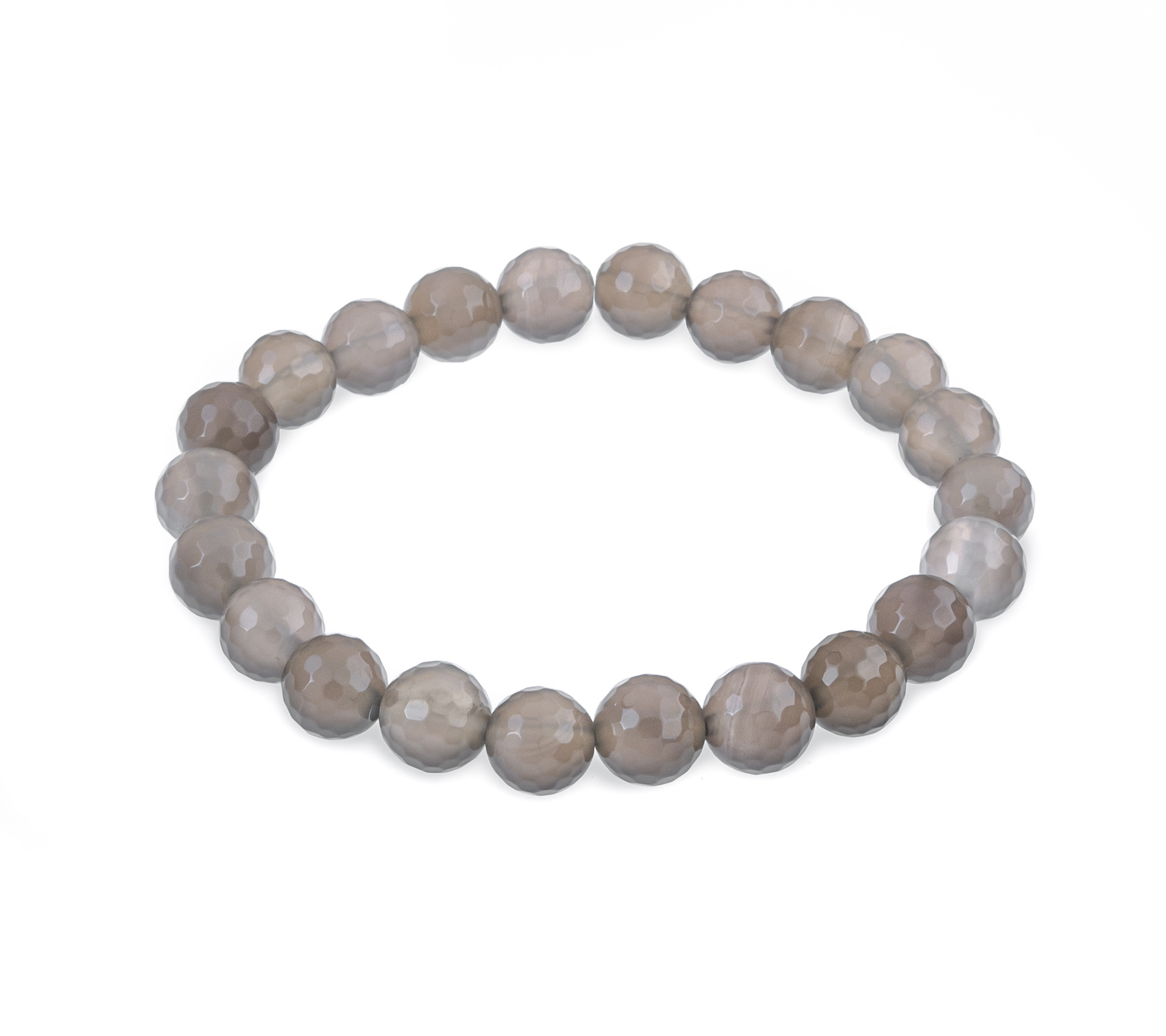 Edelsteen armband facet geslepen grijze agaat