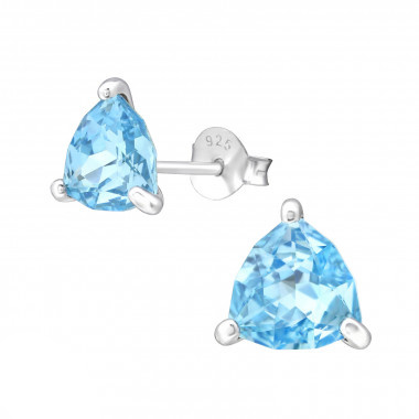 Silver ear studs with zirconia stone