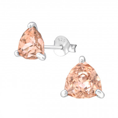 Silver ear studs with zirconia stone