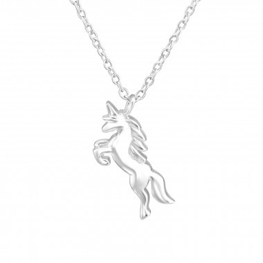 Silver unicorn necklace