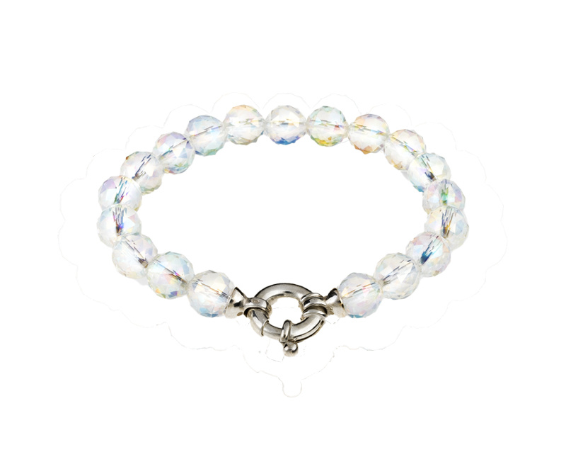 Gemstone bracelet coated rock crystal with lock
