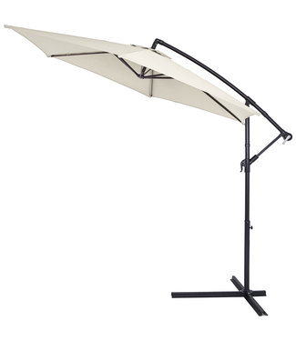 Kingsleeve Kingsleeve Parasol inklapbaar aluminium Creme inclusief slinger Ø 300 cm