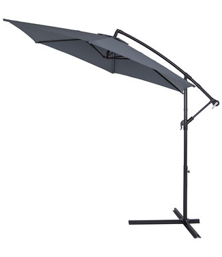 Kingsleeve Kingsleeve Parasol inklapbaar INCLUSIEF slinger Ø 330 cm - aluminium antraciet