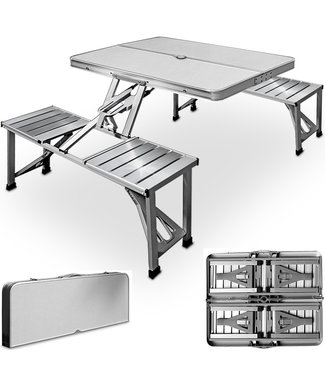 Casaria Casaria Picknicktafel inklapbaar 4 personen aluminium 85,5 x 67,5 x 66cm