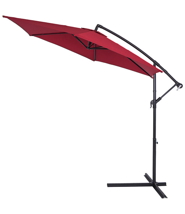 Kingsleeve Parasol Aluminium Ø 300cm rood met UV-bescherming 40+