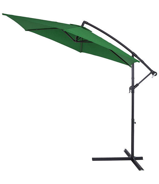 Kingsleeve Parasol inklapbaar aluminium groen Ø 330 cm UV-bescherming 40+