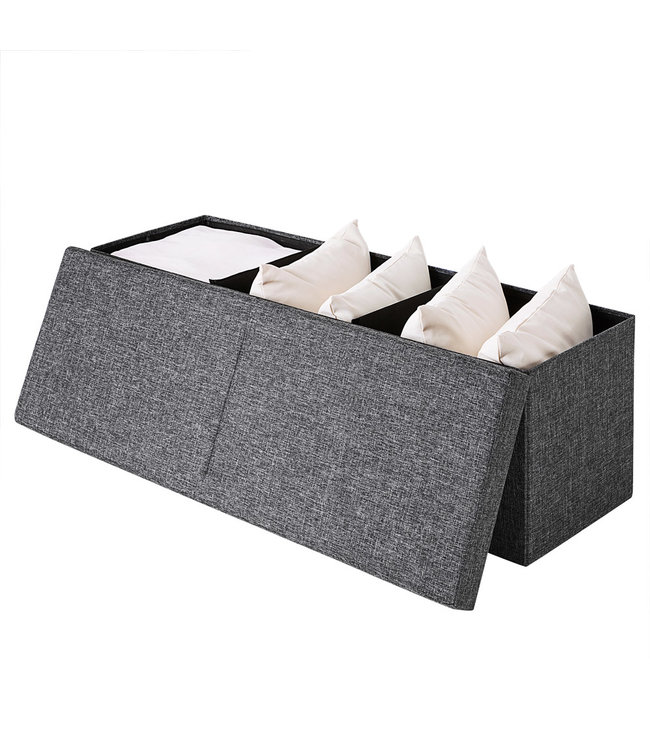 Casaria Casaria Opvouwbare zitkist met scharnierend deksel donkergrijs - 115x38x38cm