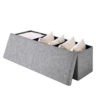 Casaria Casaria Opvouwbare zitkist met scharnierend deksel lichtgrijs- 115x38x38cm