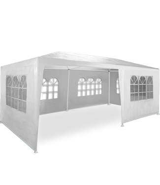 Casaria Casaria Party tent Riminimet zijwanden en ronde boogvensters- wit- 3x6m