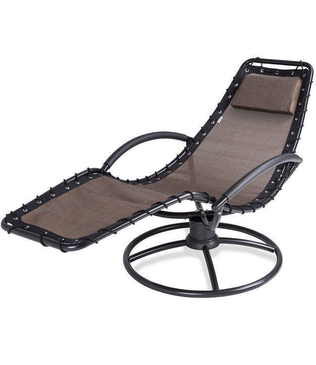 Casaria Relax ligstoel Eve met schommelfunctie mokka