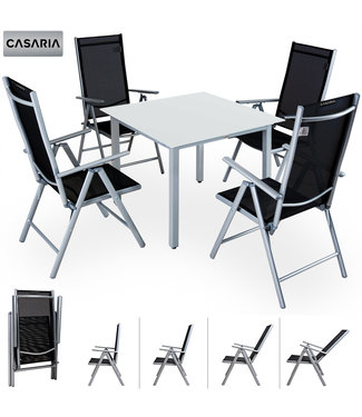 Casaria Casaria Tuinset Bern 4+1 in aluminium zilver met matglas