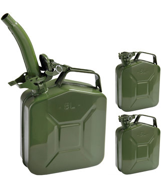 Monzana Monzana Metalen jerrycan 5L set van 3 inclusief schenker