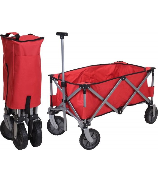 Bolderkar Opvouwbaar - 70kg - 90 x 49 x 58cm - Rood